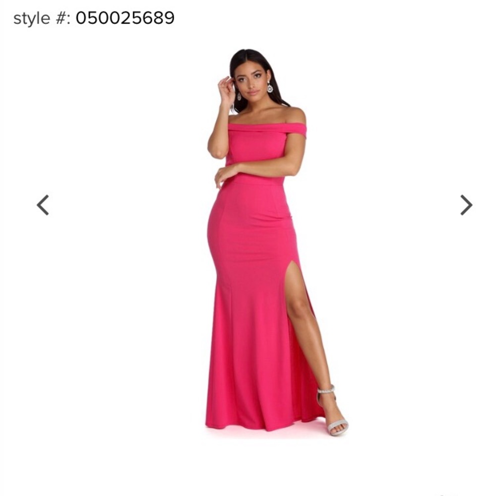 off the shoulder pink prom dress
